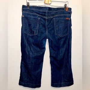 7 For All Mankind Women’s Blue DOJO Capri Crop Jean Shorts P348380S Size 32